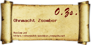 Ohnmacht Zsombor névjegykártya